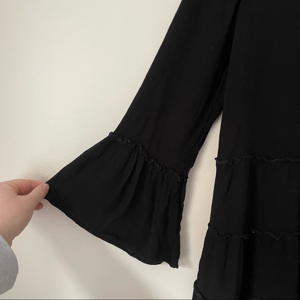 American Eagle Black Flowy Open Back Babydoll Top - image 7